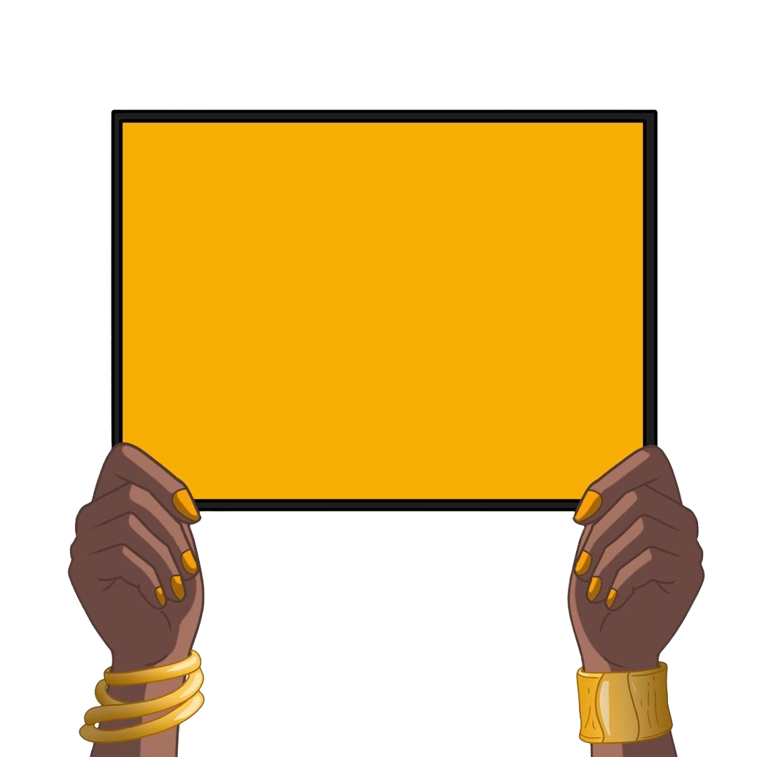 Zengly campaign artwork featuring hands holding a sign