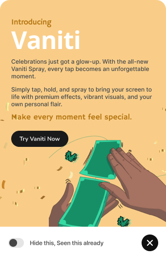 Zengly Vaniti feature introduction screen